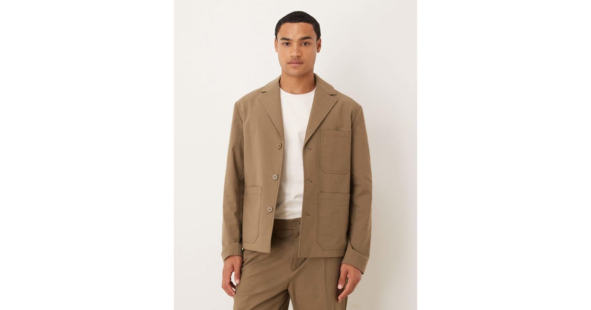 ASOS Smart Shacket in Natural for Men | Lyst