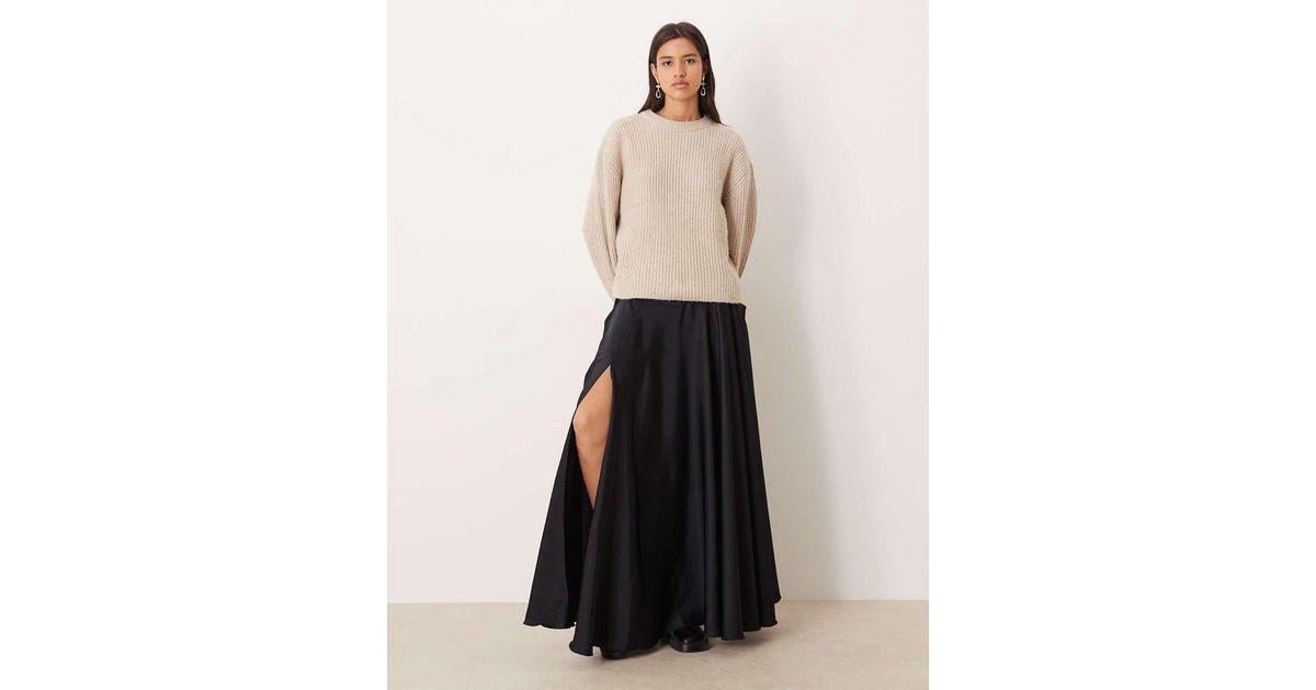 Free People Chilco Satin Maxi Skirt