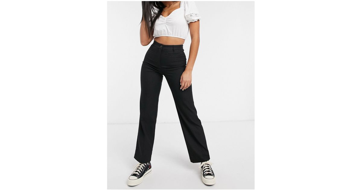 Monki Denim Stacy Flared Trouser in 