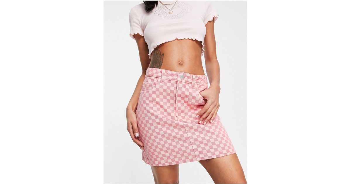 Urban Bliss Checkerboard Mini Skirt In Pink Lyst Canada 