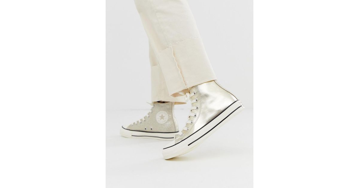 Zapatillas hi-top con brillo dorado Chuck Taylor All Star Converse | Lyst