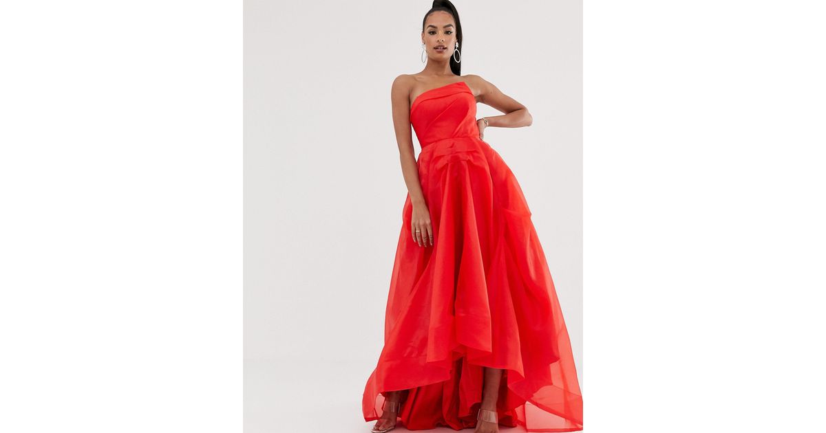 bariano full maxi dress with origami bust detail
