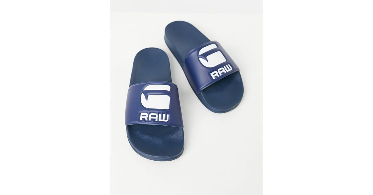 G-Star RAW Cart Slides in Blue for Men | Lyst