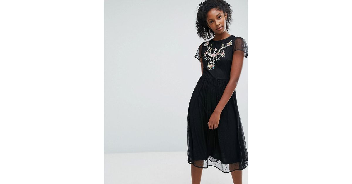oasis embroidered dress