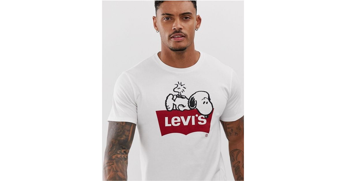 Levi's – Peanuts Snoopy – T-Shirt mit Batwing-Logo in Weiß für Herren |  Lyst DE