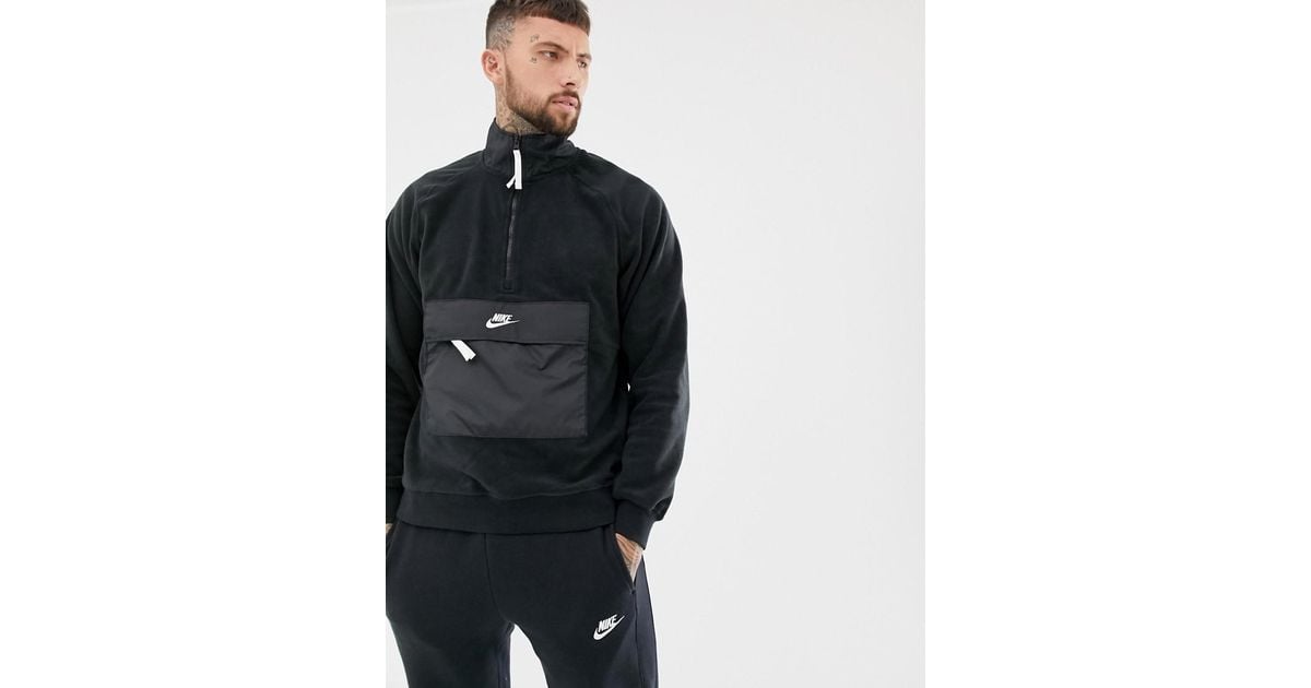nike half zip borg sweat