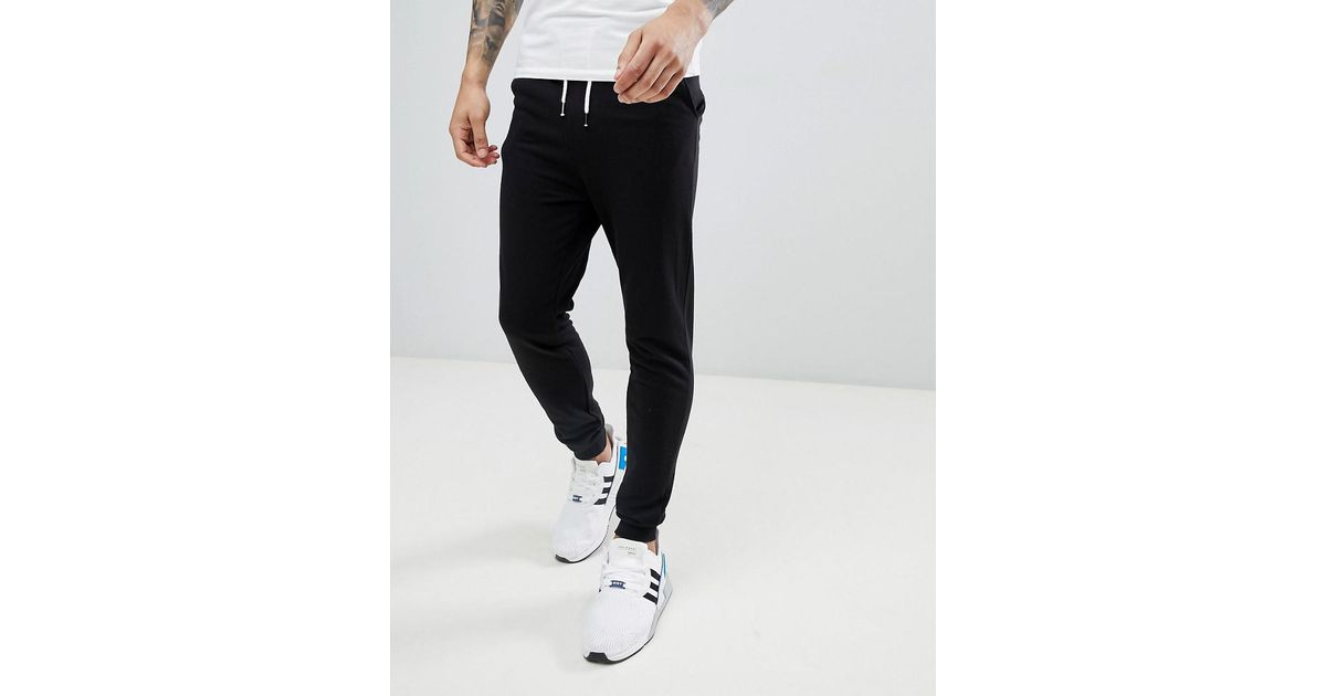 black skinny fit joggers