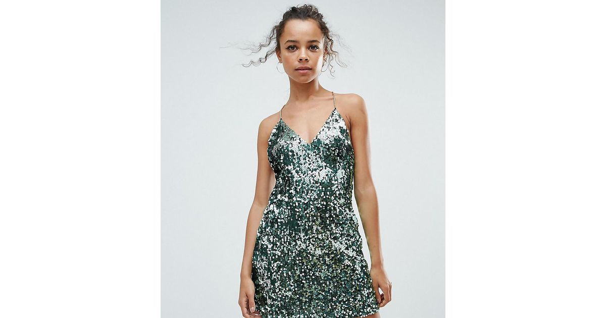 boohoo green sequin dress