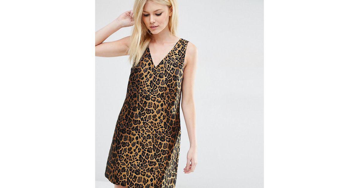 leopard print shift dress