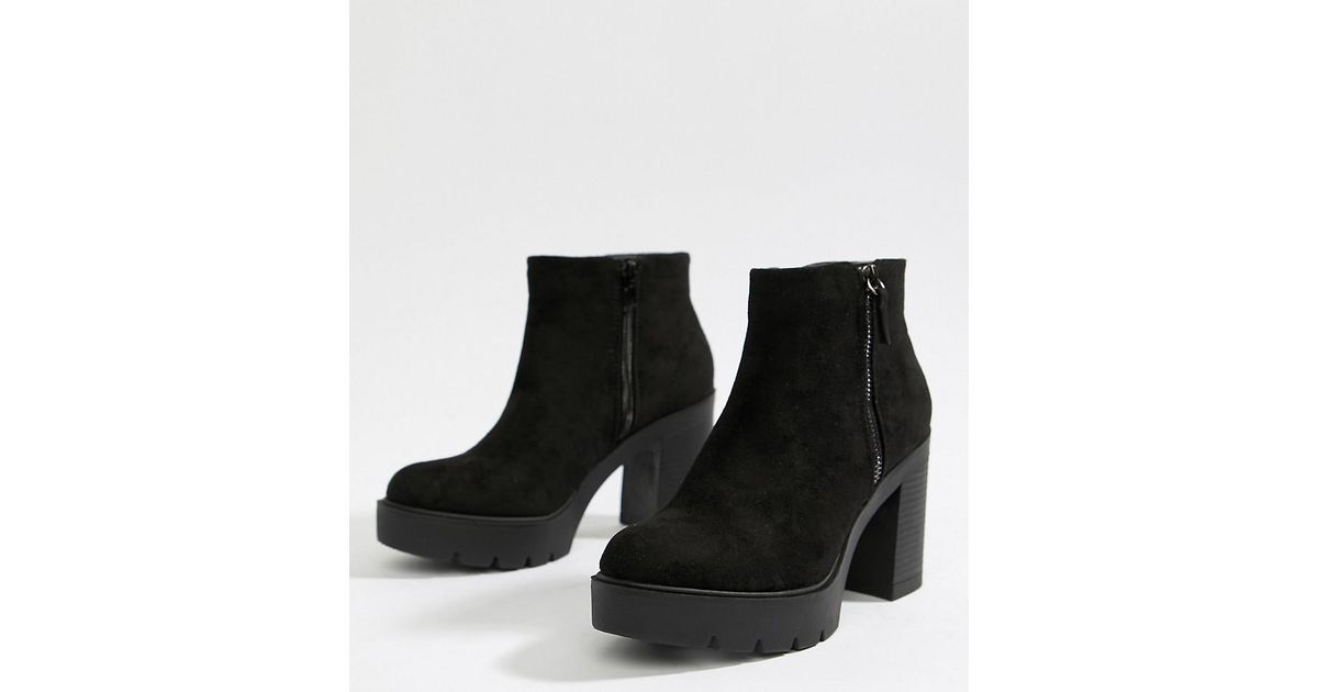 new look chunky heeled boot