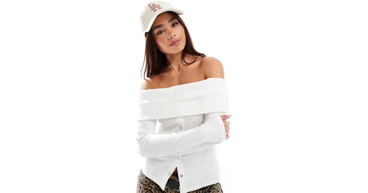 Drop Shoulder Button Down Top (Pink or White)