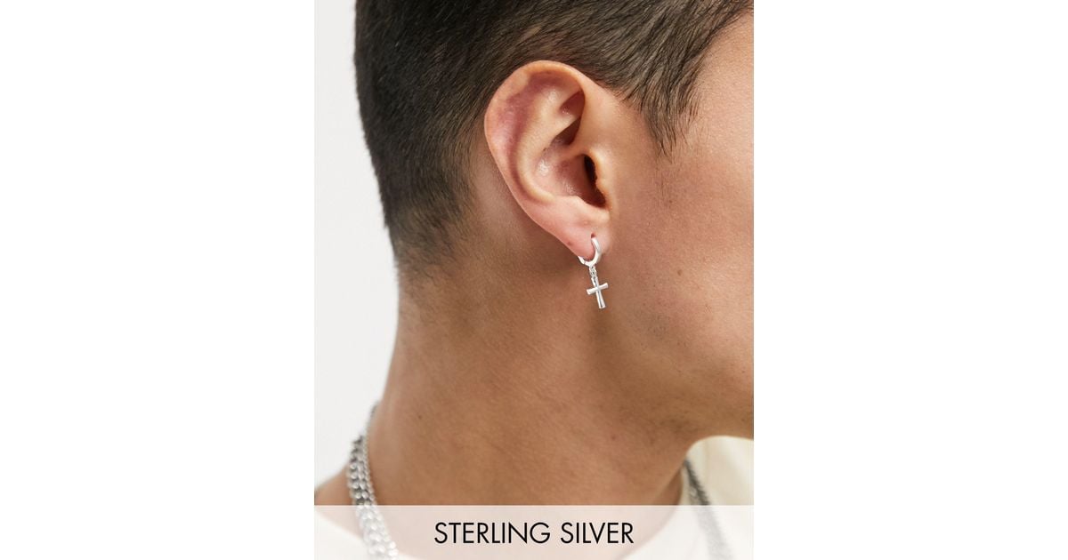 Details about   Sterling Silver 16mm Starfish Charm Hoop Earrings