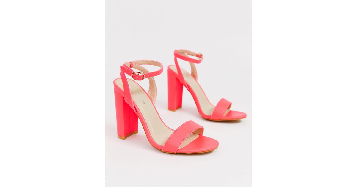 Neon block clearance heel sandals