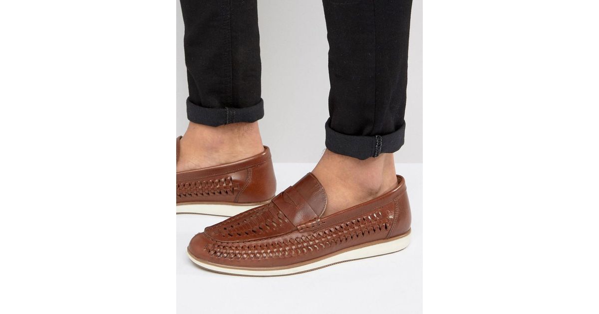 woven penny loafers