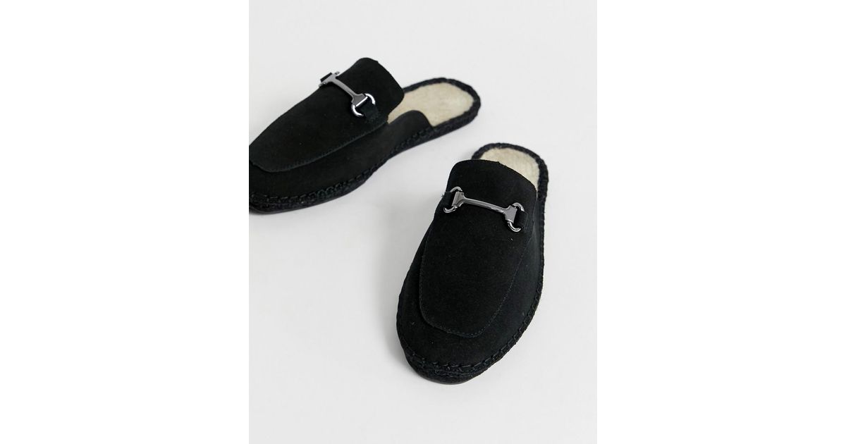 backless mules black