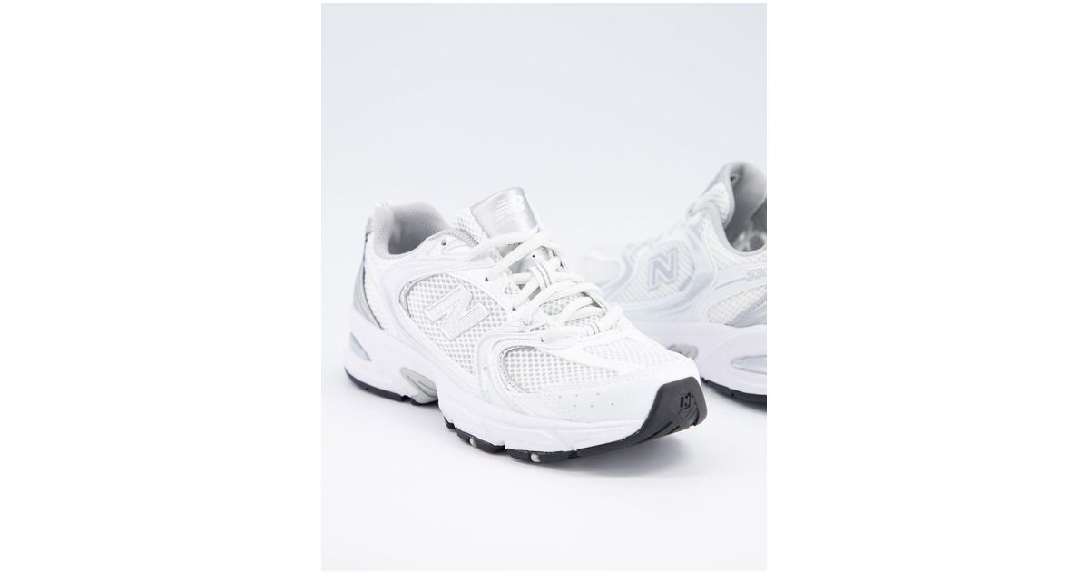 New Balance Rubber 530 Metallic Trainers in White Lyst