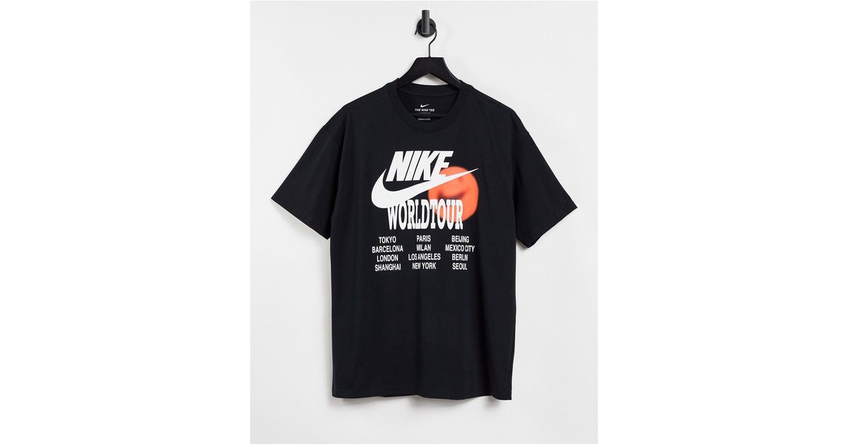 Nike – World Tour Pack – Oversize-T-Shirt in Schwarz für Herren - Lyst