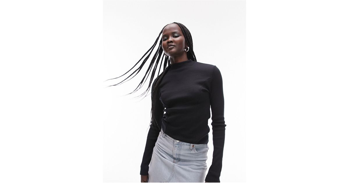 Topshop black top polo neck