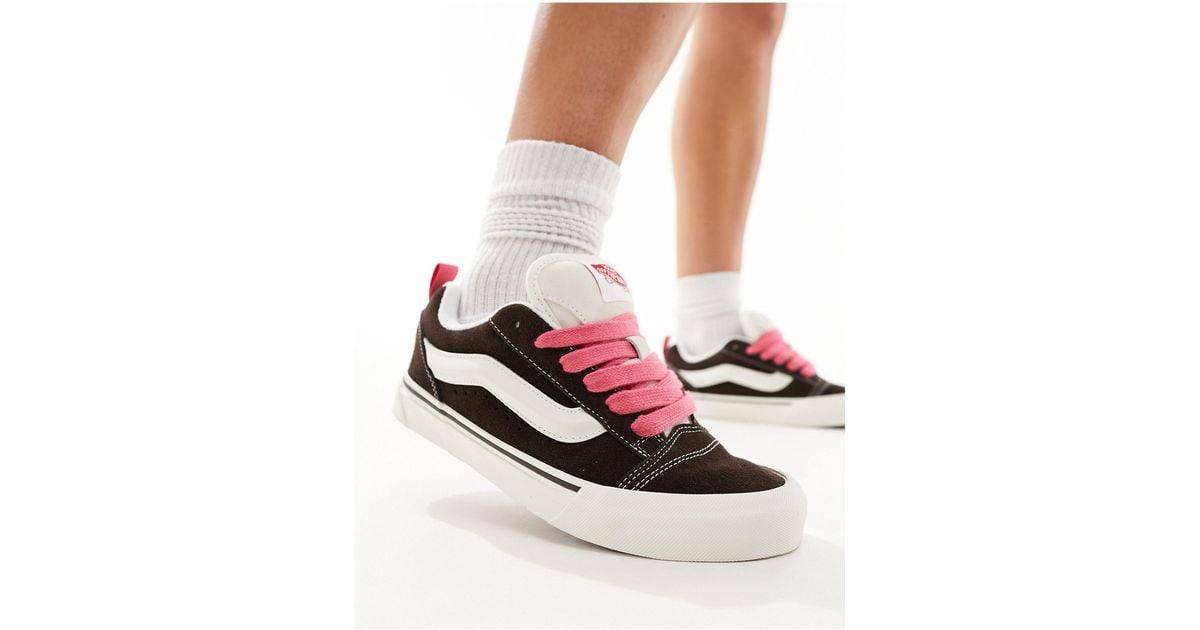 Pink vans laces discount