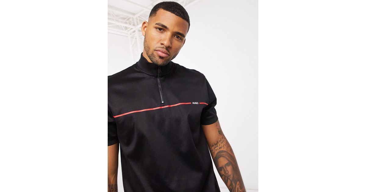 hugo daxham zip polo shirt