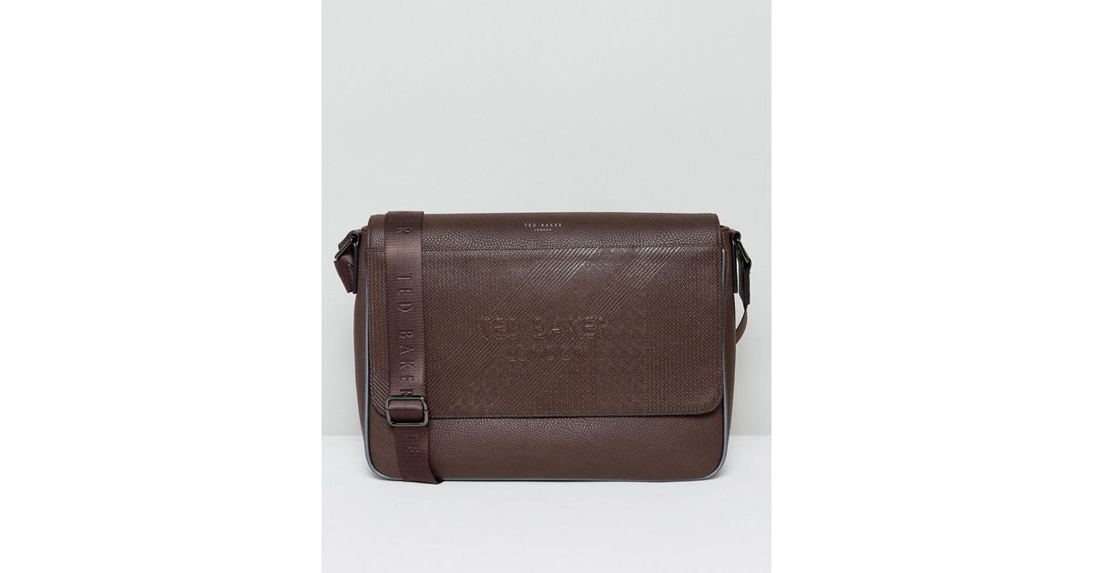 ted baker wowee embossed messenger bag