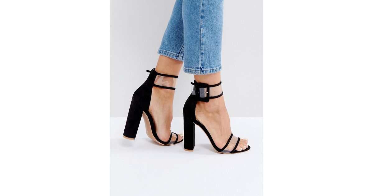 public desire clear strap heels