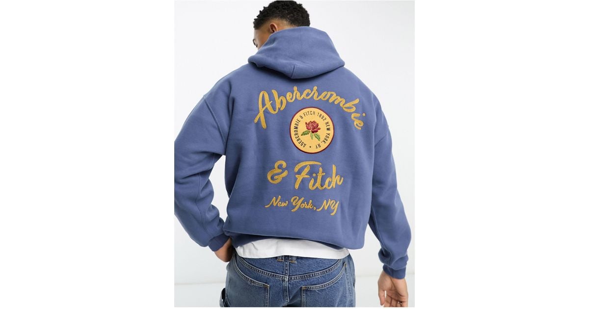 Abercrombie Fitch Back Logo Hoodie in Blue for Men Lyst Australia