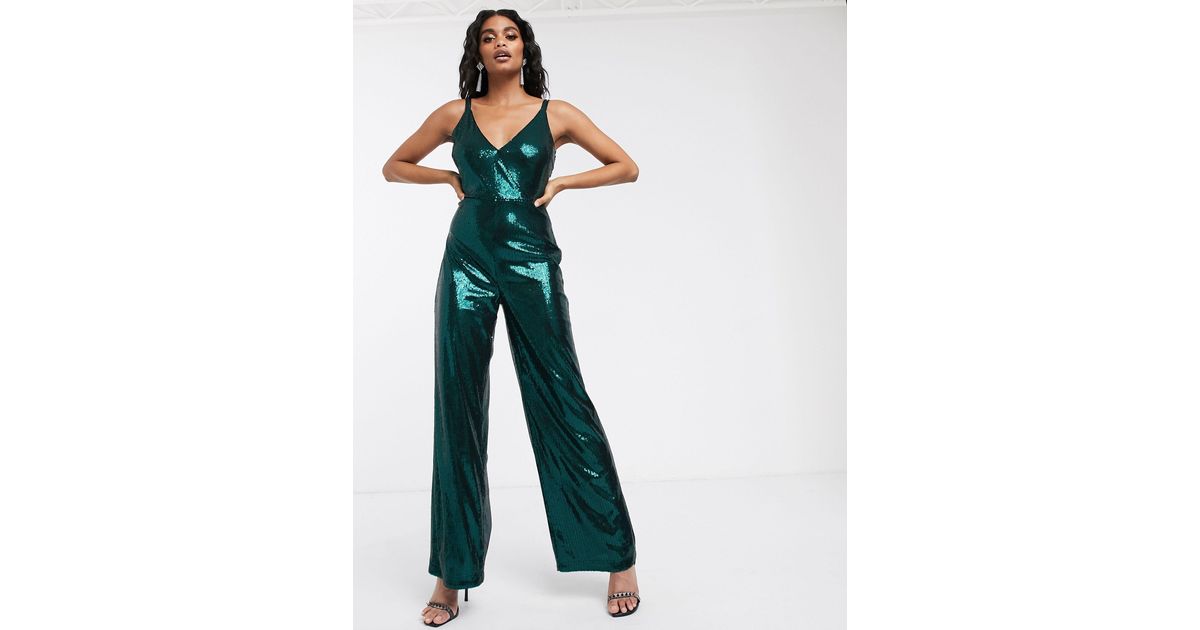 Ivyrevel Sequin Jumpsuit in Green | Lyst