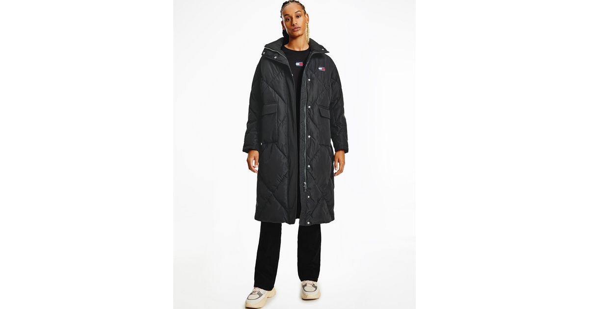 tommy hilfiger longline padded coat