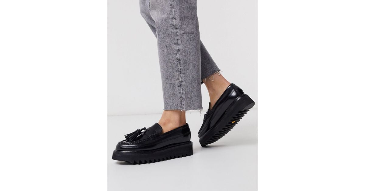 Brie Leather Loafers in Black | Lyst