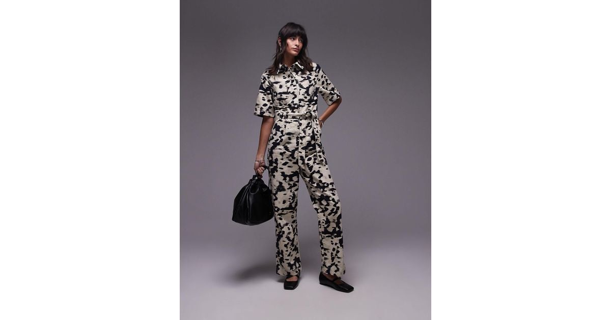 Cropped Jumpsuit Topshop Black Floral Jumpsuit TOPSHOP Black