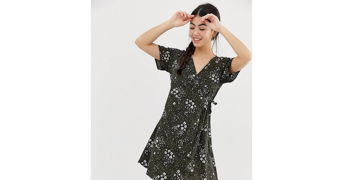 new look animal print wrap dress