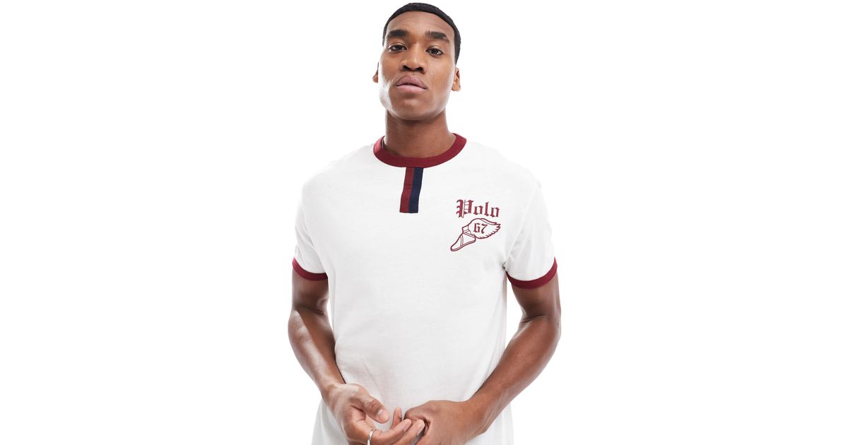Polo Ralph Lauren Retro Sports Logo Slub Ringer T shirt Classic Oversized Fit in White for Men Lyst