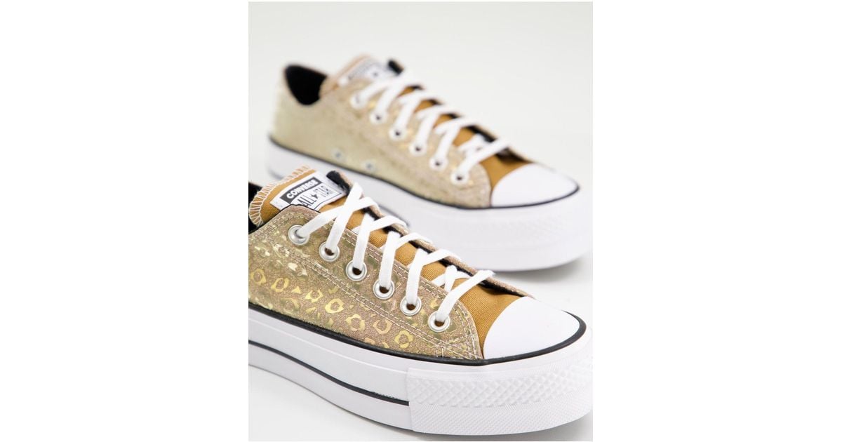 Converse Chuck Taylor Ox Platform Sneakers in Metallic | Lyst