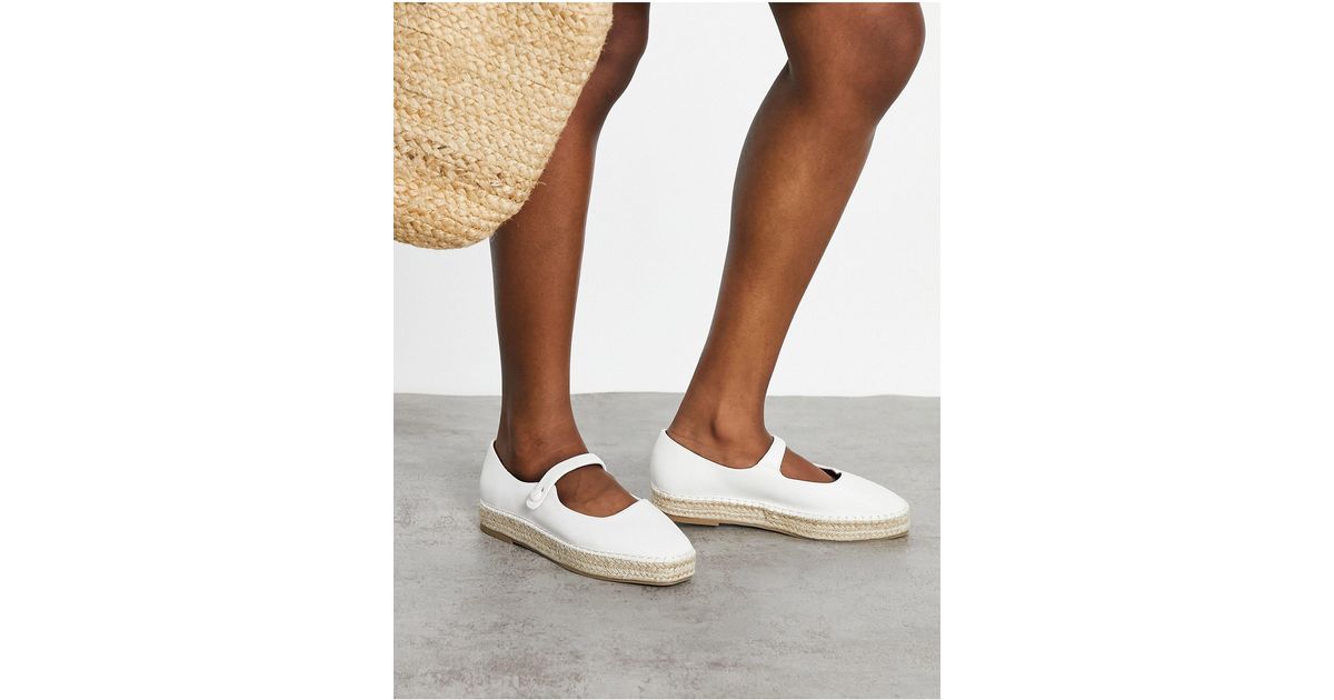 ASOS Jane Mary-jane Espadrilles in White | Lyst