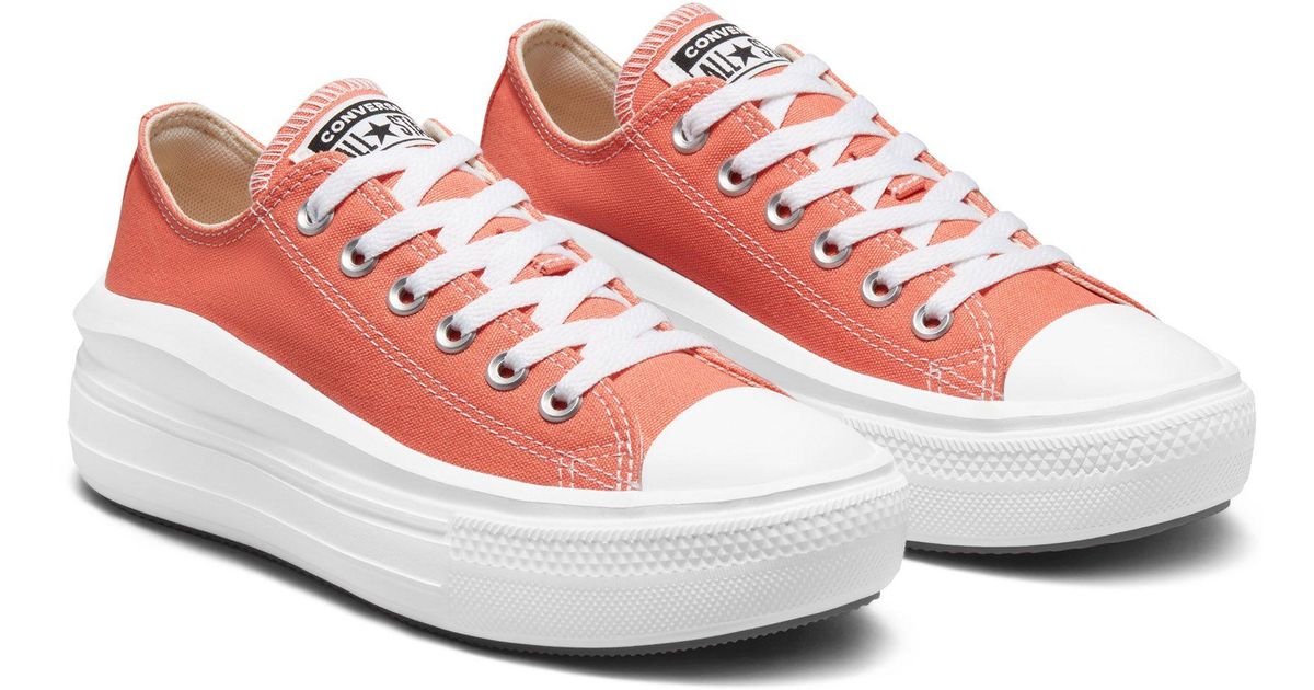 Converse Chuck Taylor All Star Ox Move Canvas Platform Sneakers in Orange |  Lyst