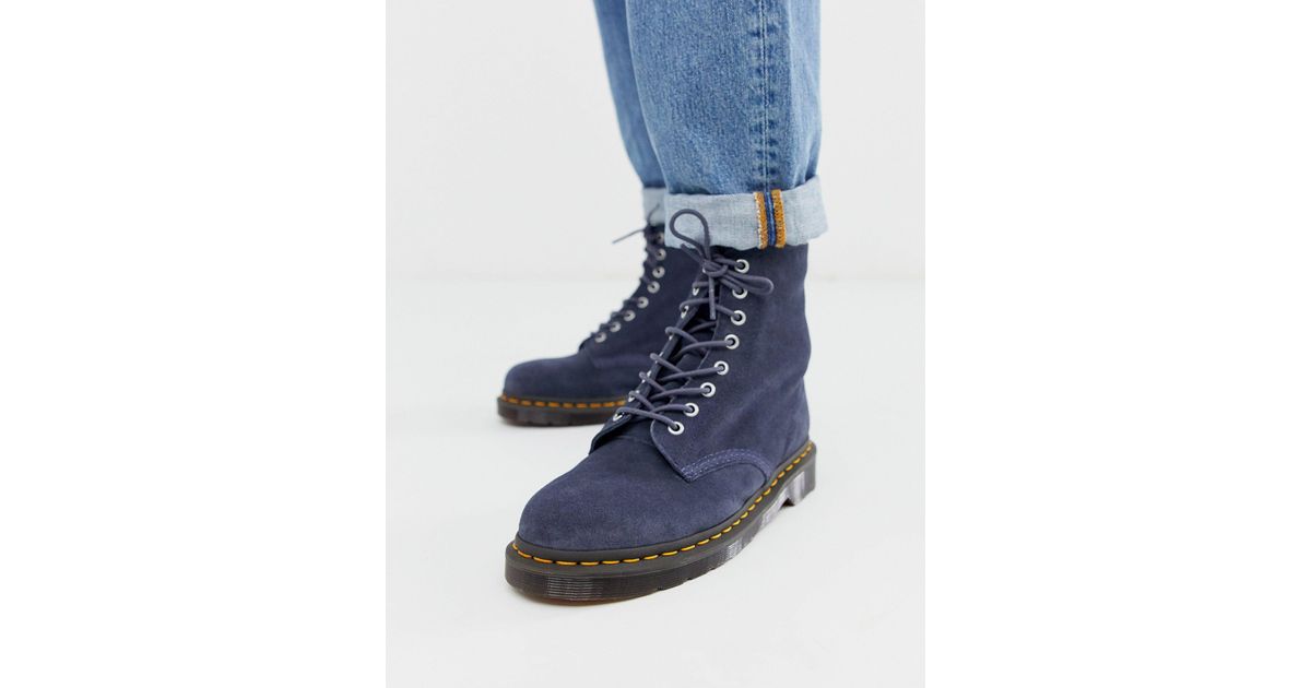 Dr. Martens 1460 Pascal 8 Eye Boots in Blue for Men | Lyst