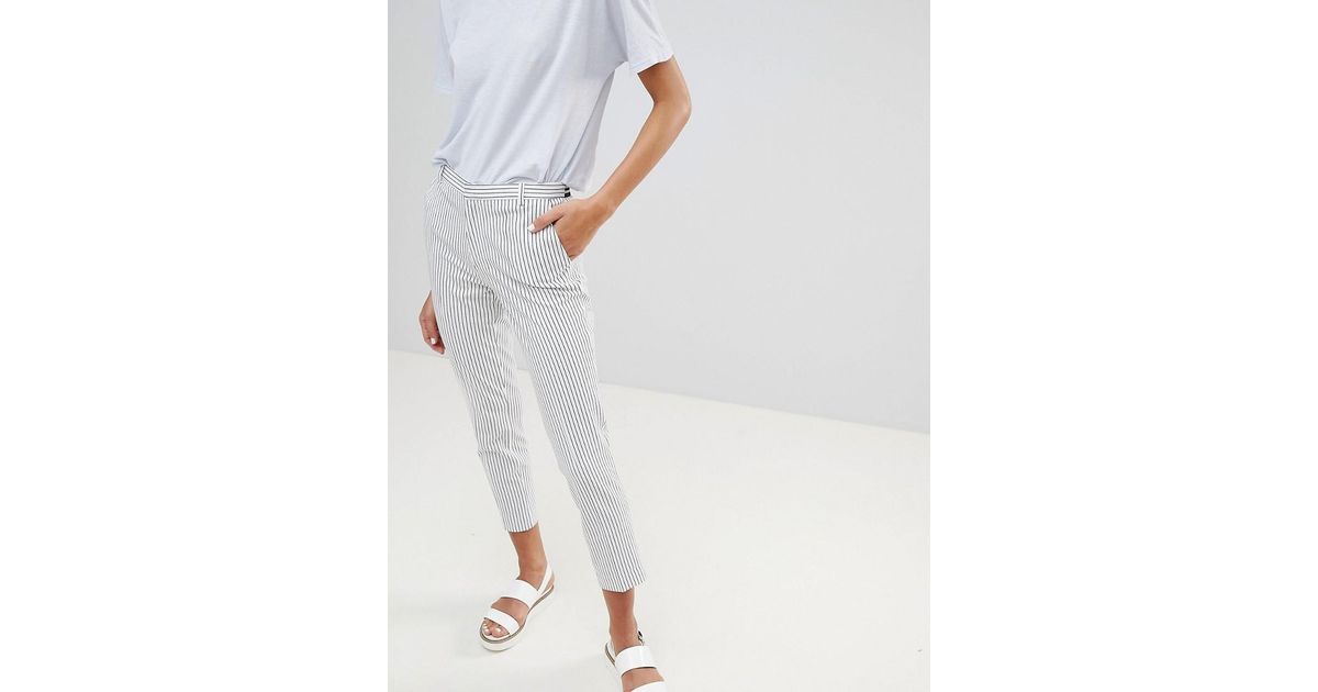 Pantalones con estampado de rayas de Stradivarius de Denim de color Blanco  | Lyst