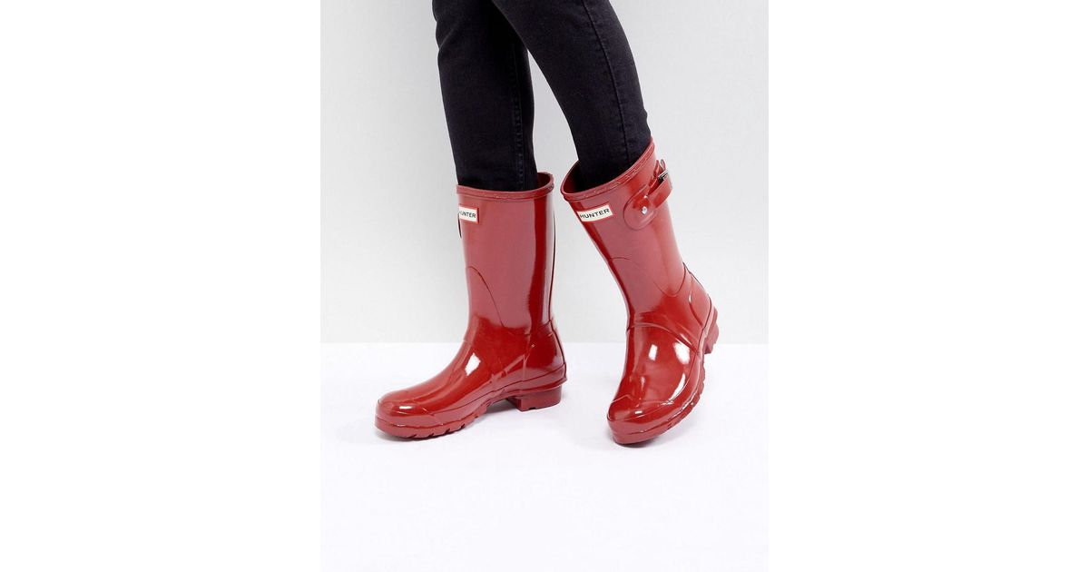 red ankle hunter boots