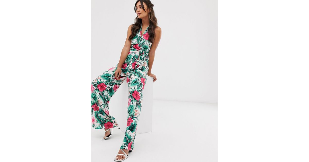 lipsy ruffle halterneck jumpsuit