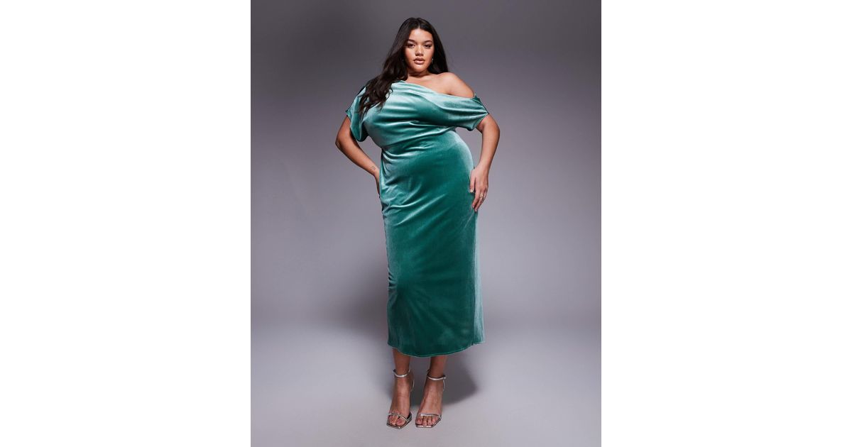 green velvet dress asos ASOS Design - Midi Dress - Women - Polyester/Elastane - 2 US