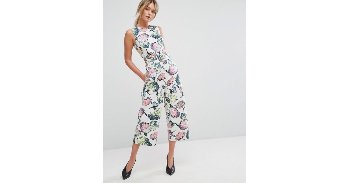 warehouse floral jumpsuit