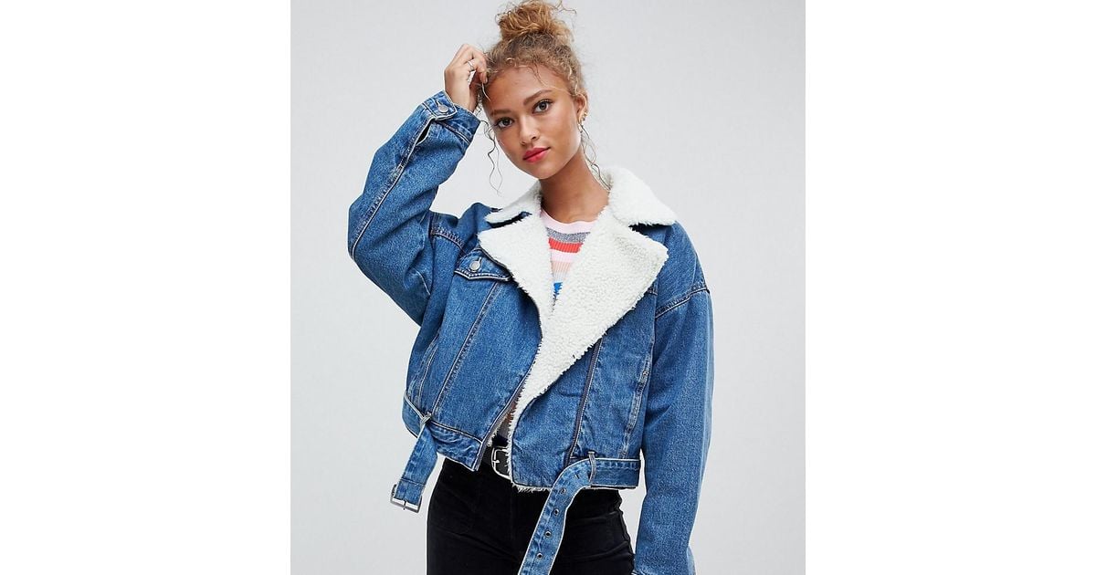 pull and bear longline denim jacket