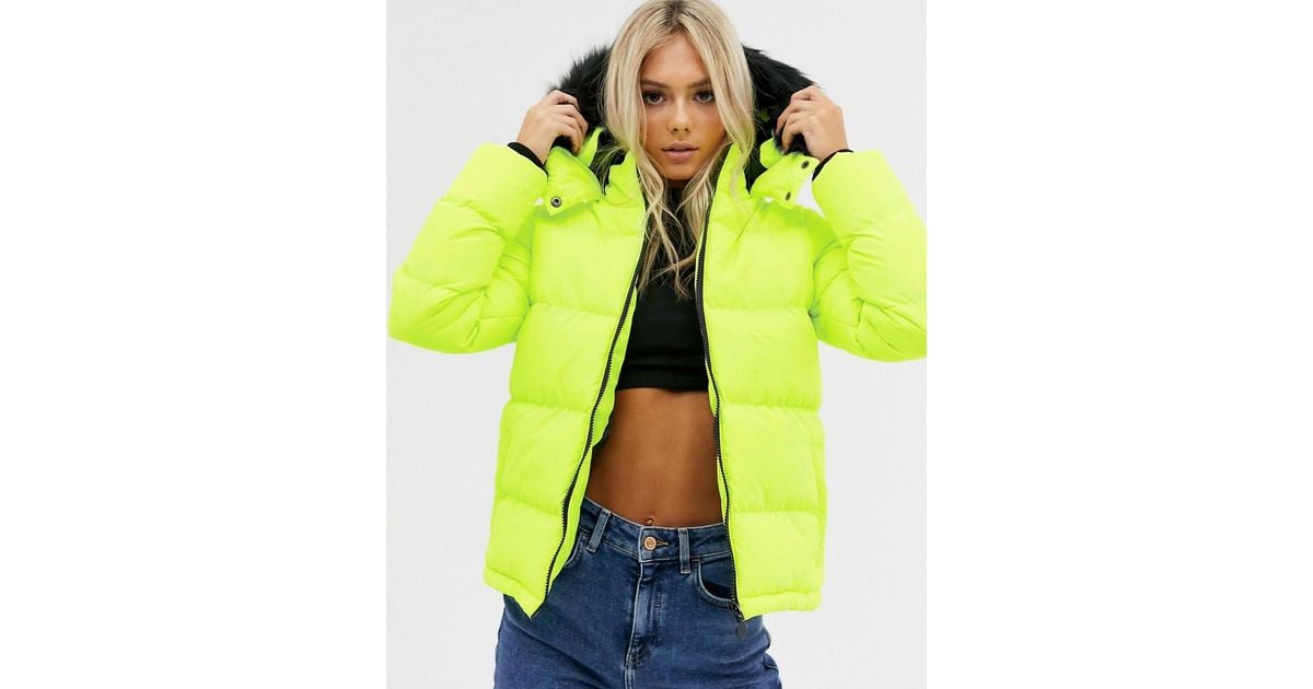 Neon puffer shop jacket