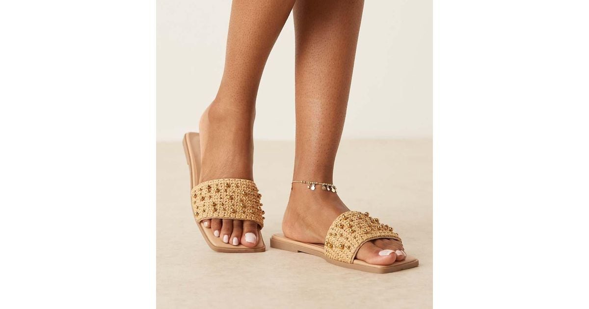 ASOS Wide Fit Flavia Beaded Espadrille Flat Sandal in Brown Lyst UK