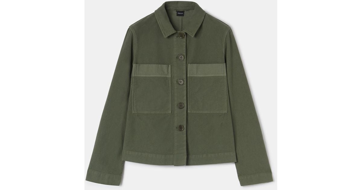 Aspesi Boxy Jacket In Garment-dyed Moleskin in Sage Green (Green) | Lyst UK