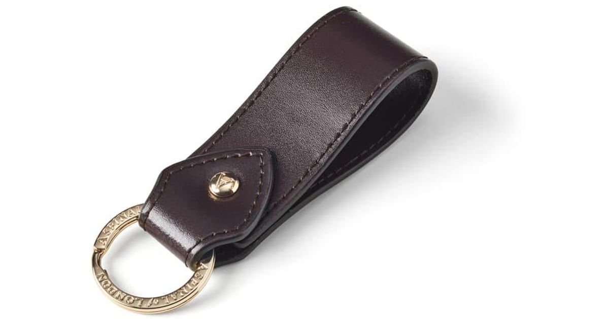 Aspinal of London Small Leather Loop Keyring in Brown | Lyst UK