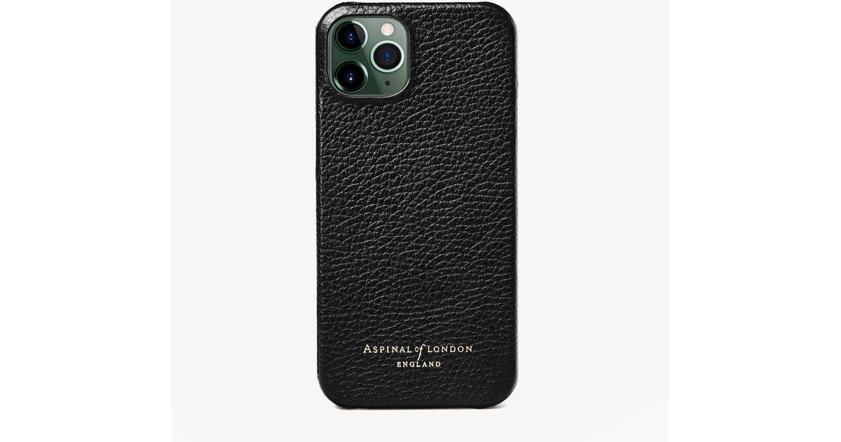 Aspinal of London Pebble Leather Iphone 13 Case in Black Lyst UK