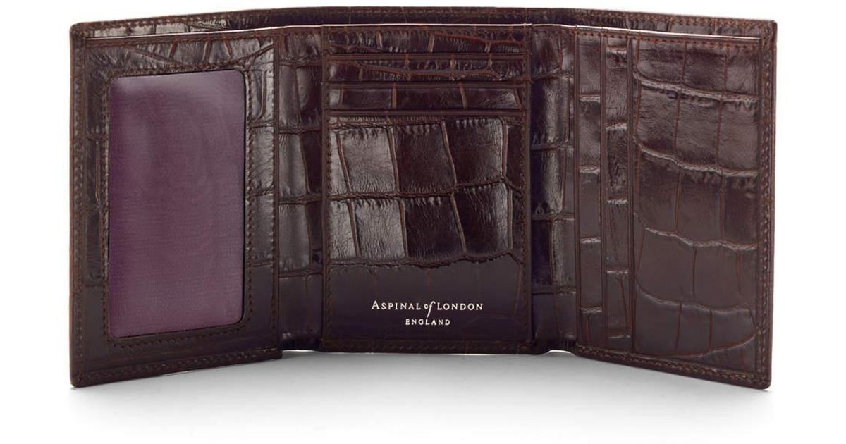 Aspinal of London Best Leather Wallet - Trifold Wallet In Deep 