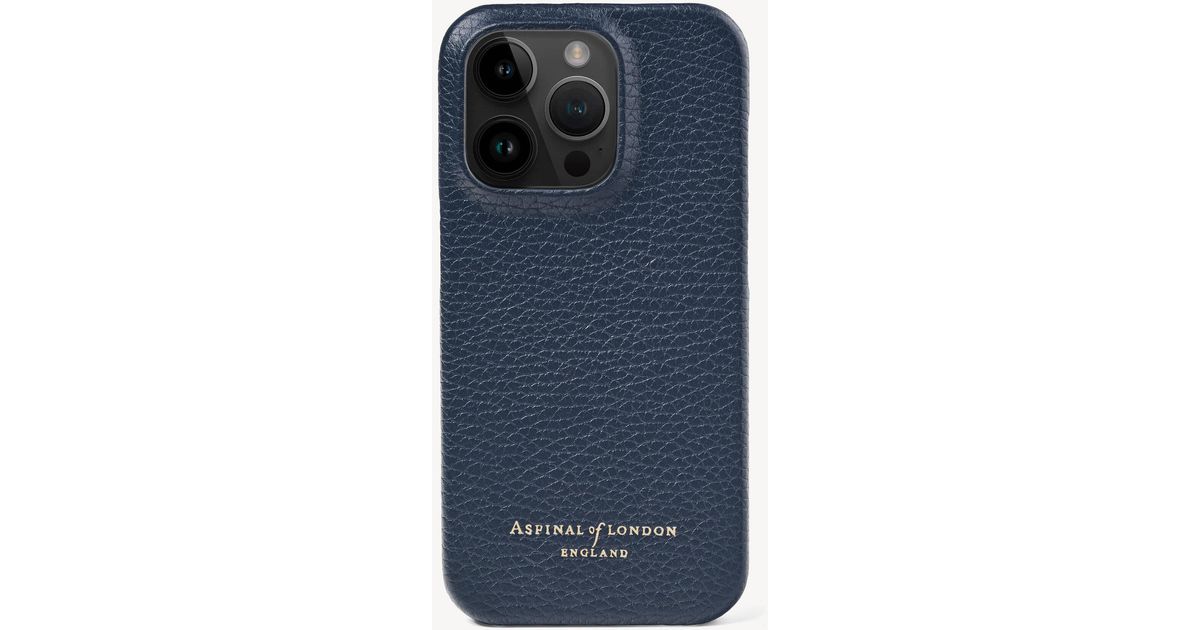 Aspinal of London Leather Iphone 14 Pro Case in Blue Lyst Australia